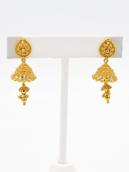 22ct Gold Jhumki Earrings - Roop Darshan