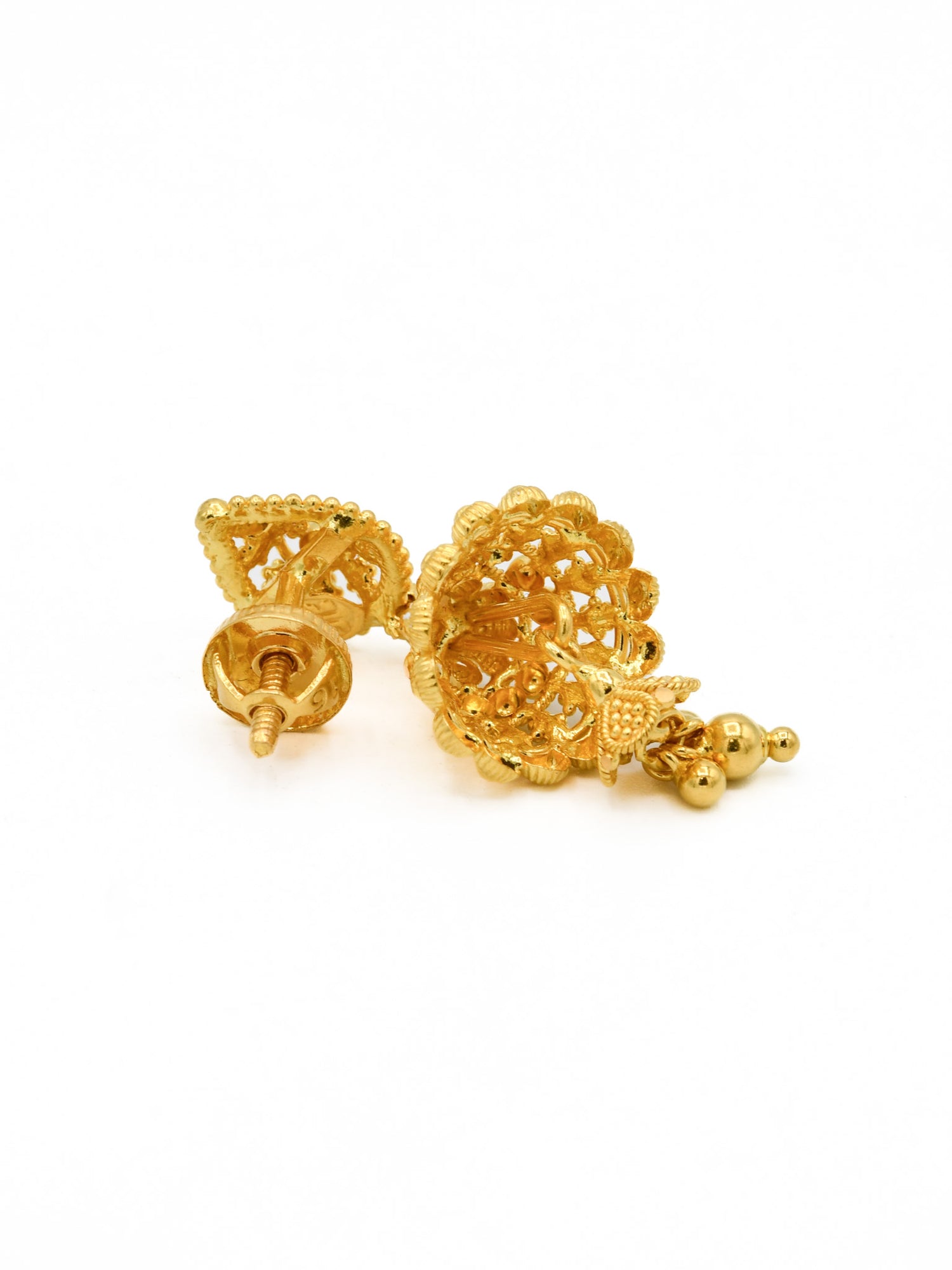 22ct Gold Jhumki Earrings - Roop Darshan