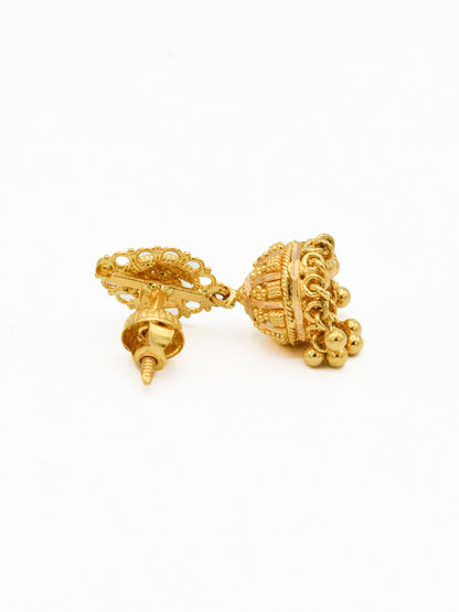22ct Gold Jhumki Earrings - Roop Darshan