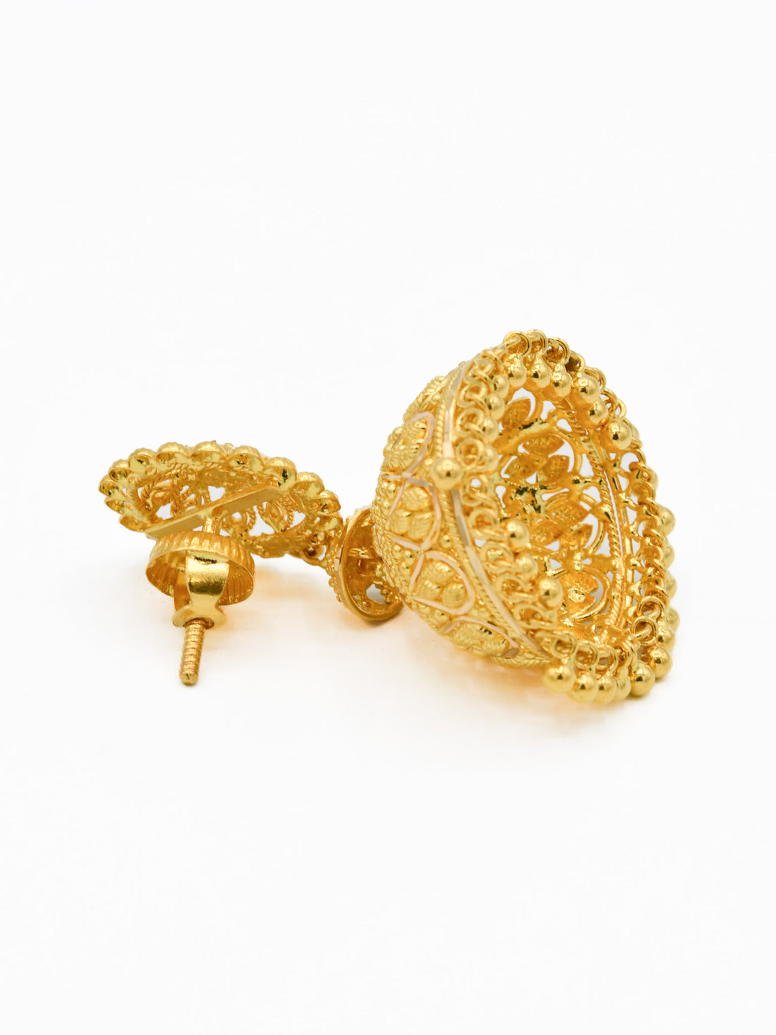 22ct Gold Jhumka Earrings - Roop Darshan