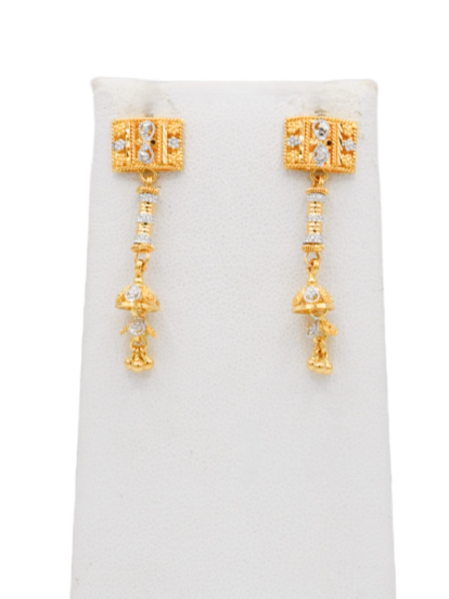 22ct Gold Two Tone Ball Necklace Set - Roop Darshan