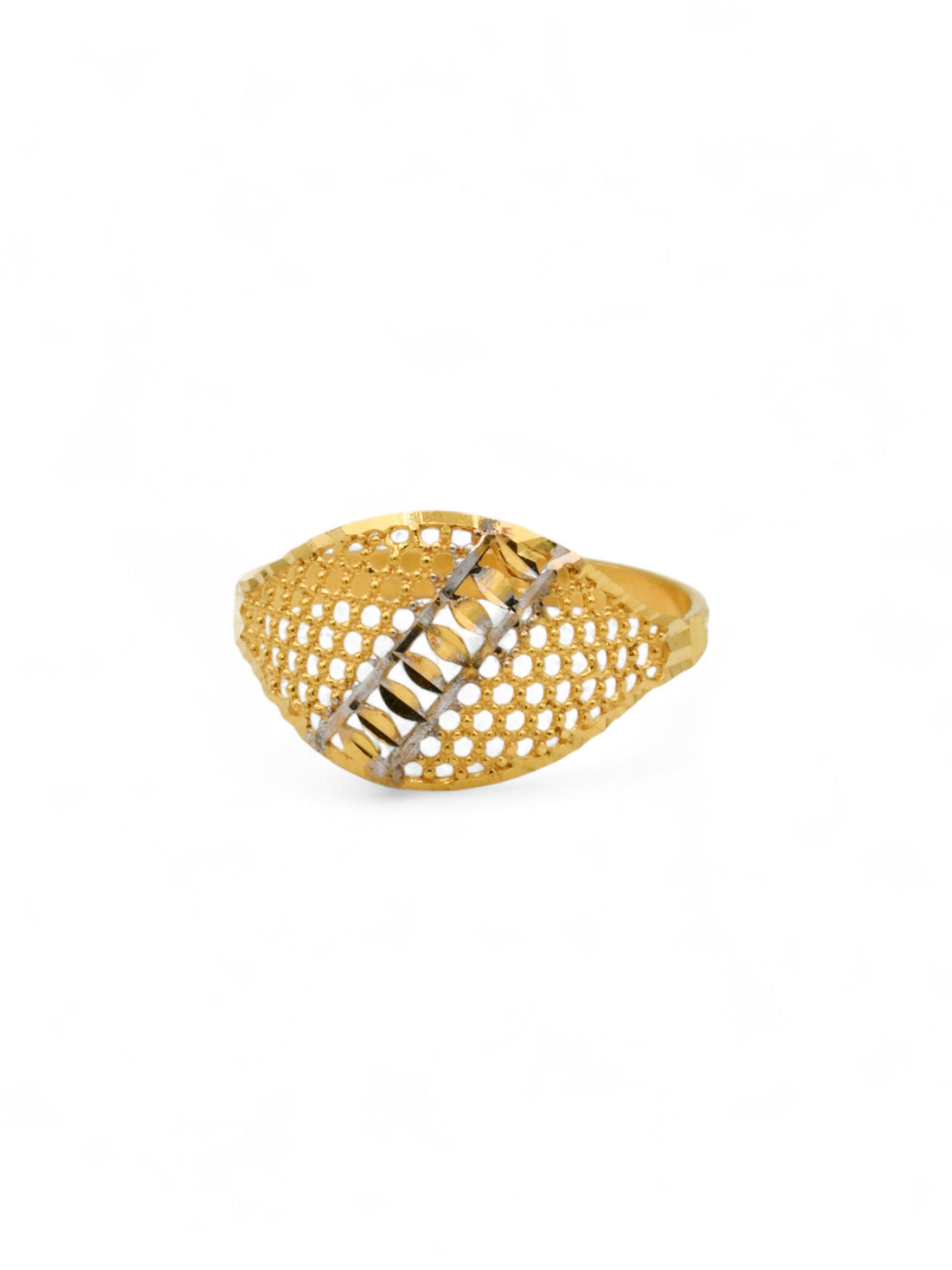 22ct Gold Two Tone Ladies Ring