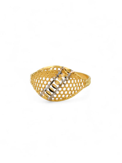 22ct Gold Two Tone Ladies Ring