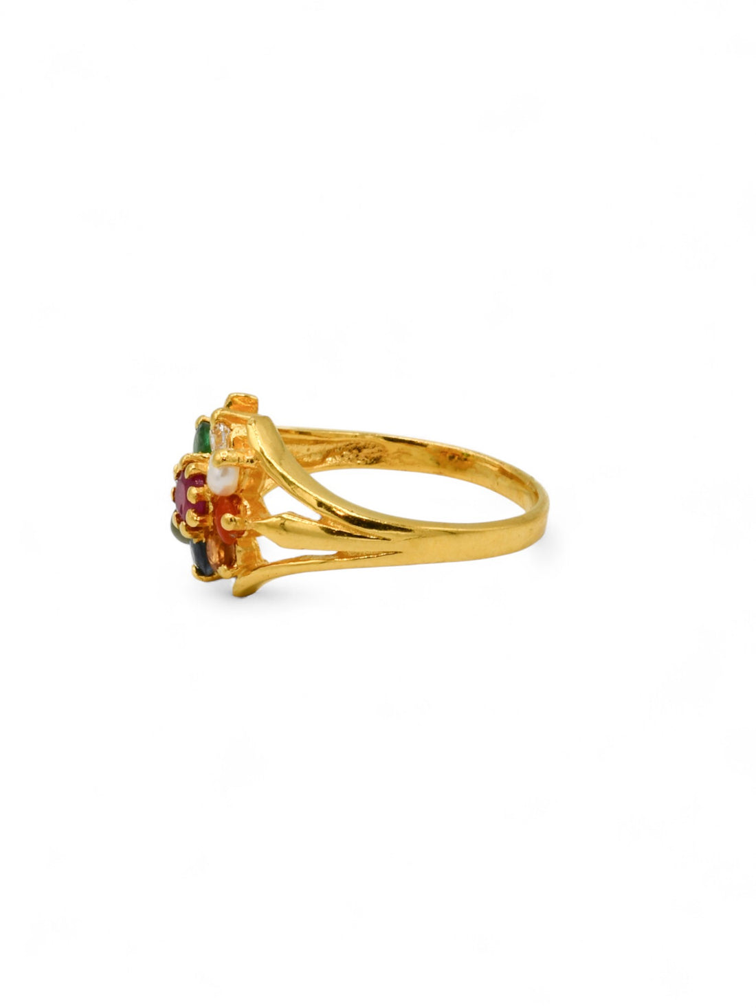 22ct Gold Navratna Ladies Ring
