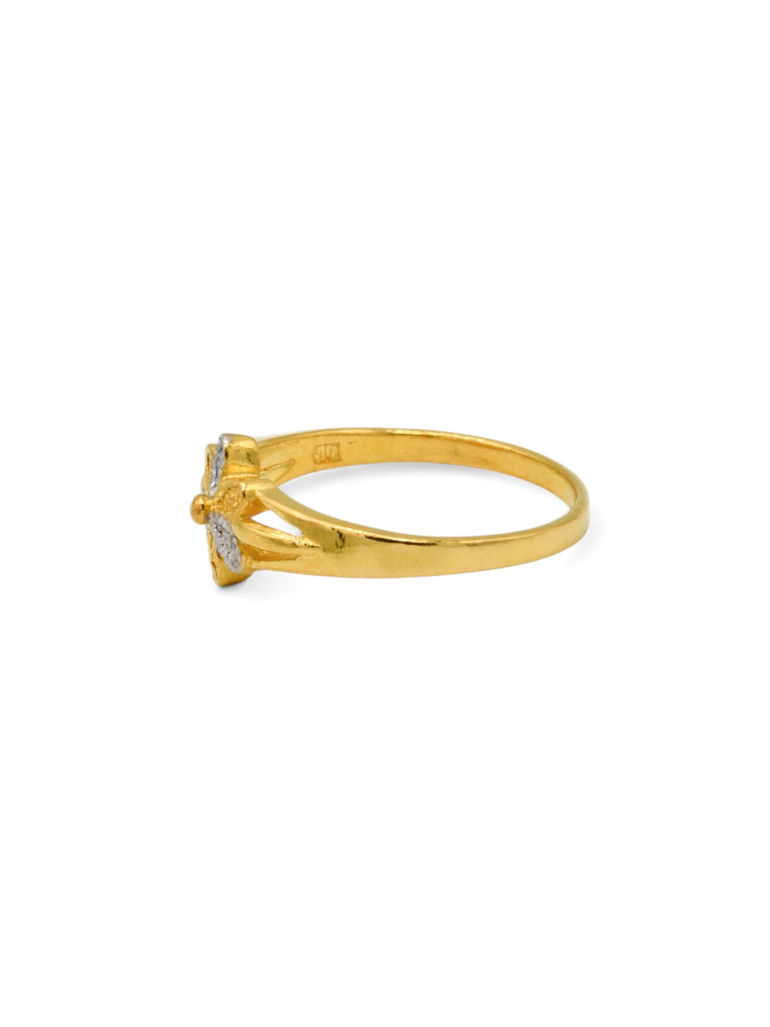 22ct Gold Two Tone Flower Ladies Ring