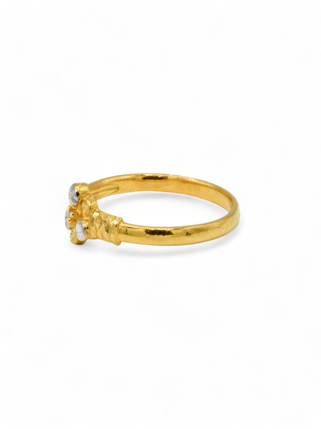 22ct Gold Two Tone Flower Ladies Ring