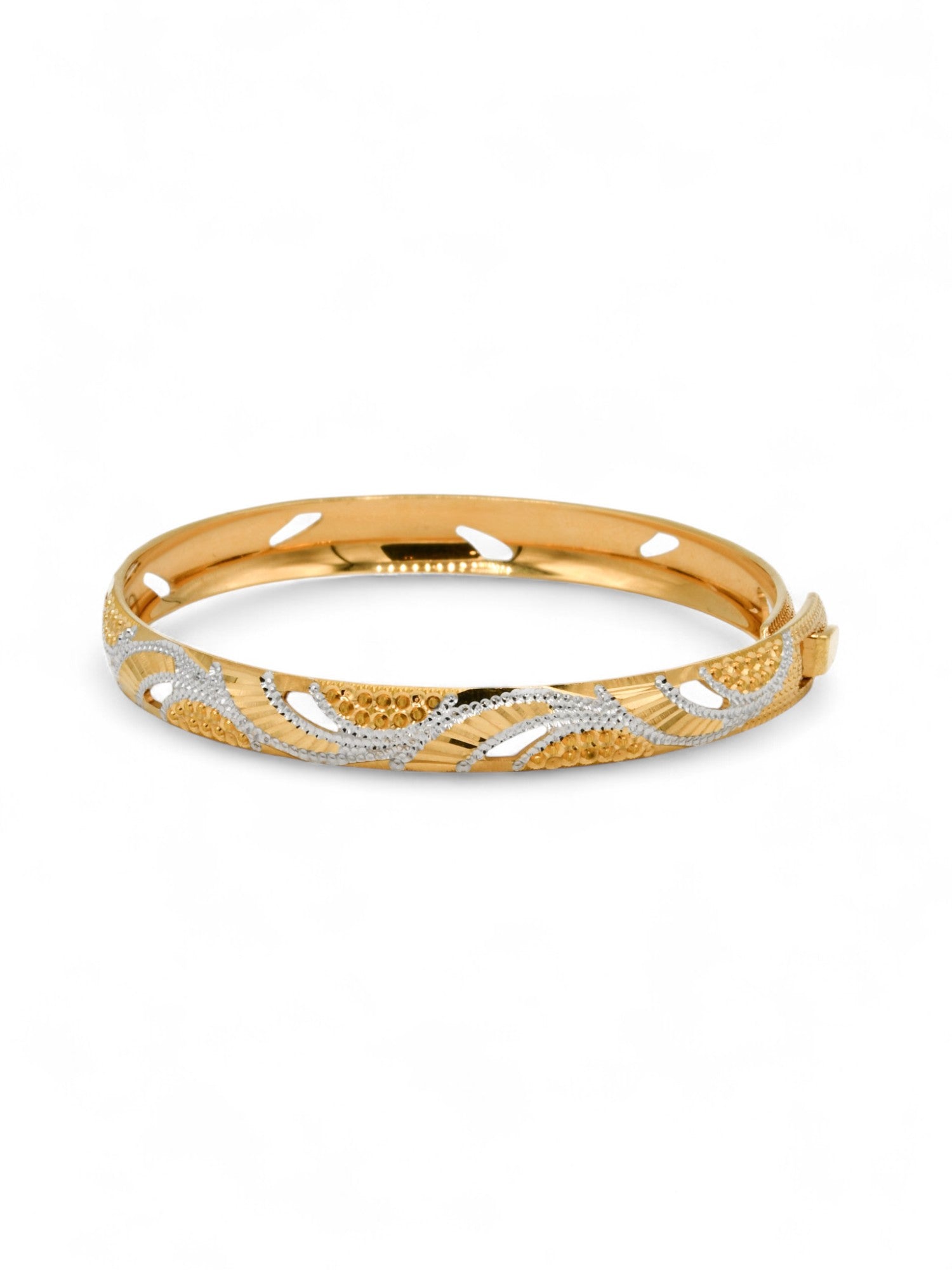22ct Gold Two Tone Bangle - Roop Darshan