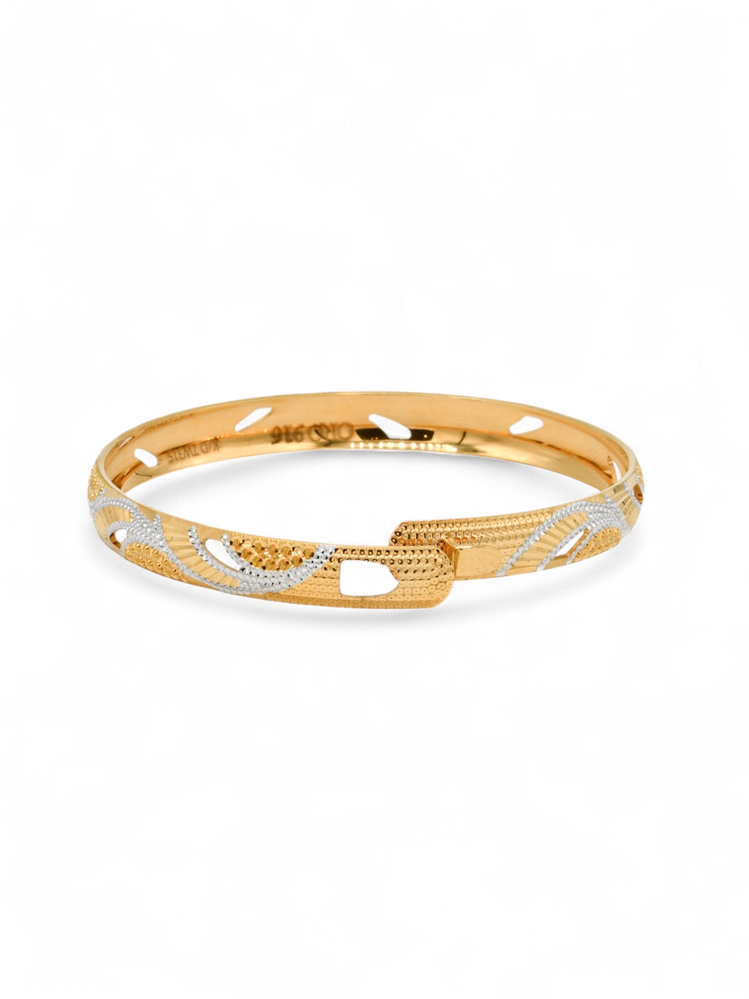 22ct Gold Two Tone Bangle - Roop Darshan