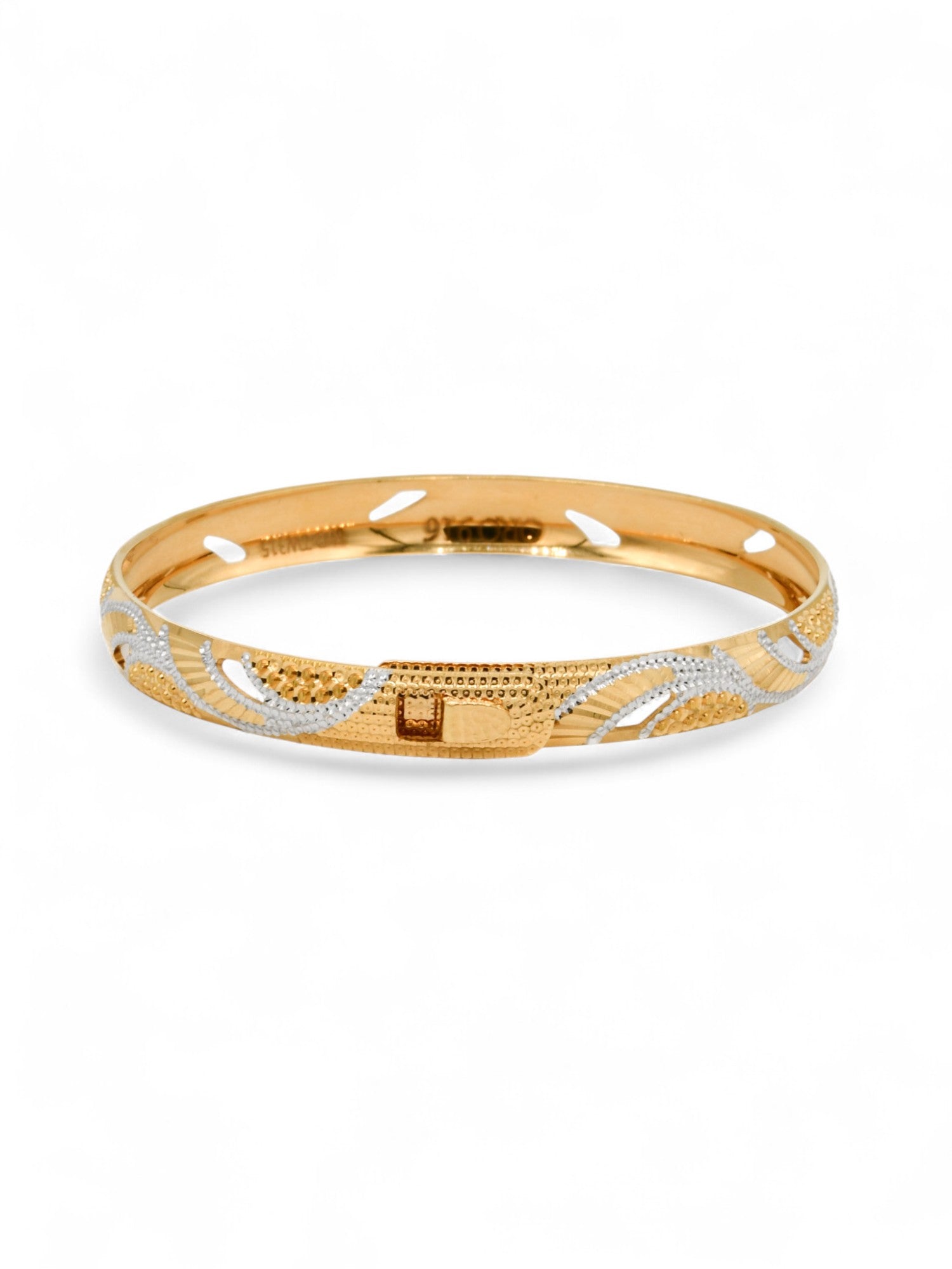 22ct Gold Two Tone Bangle - Roop Darshan