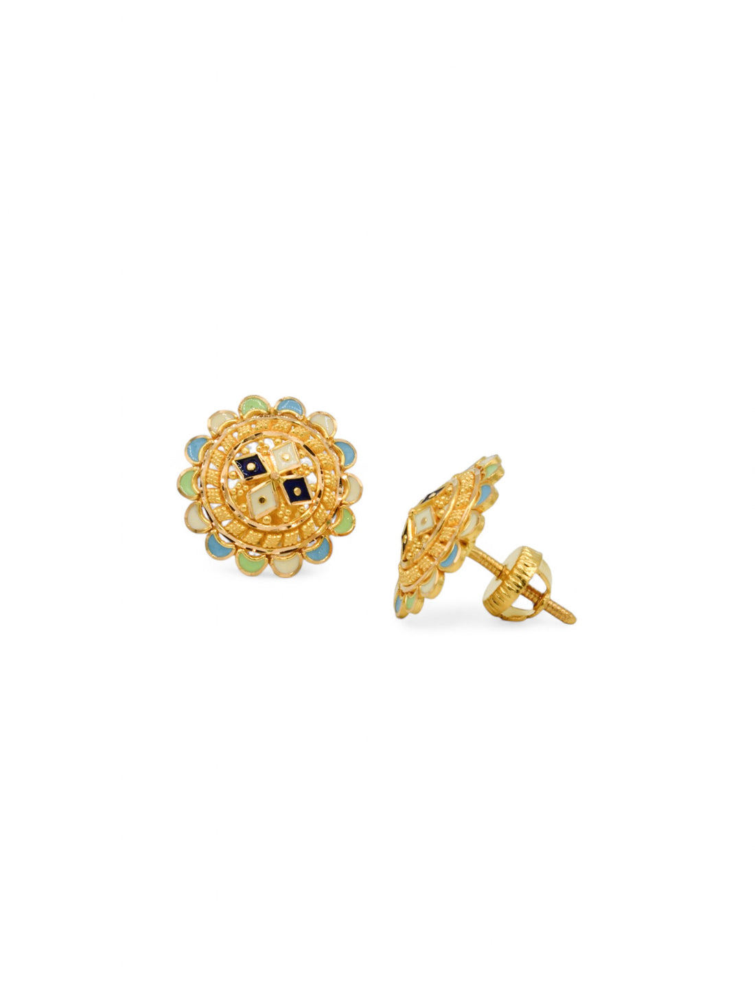 22ct Gold Stud Earrings - Roop Darshan