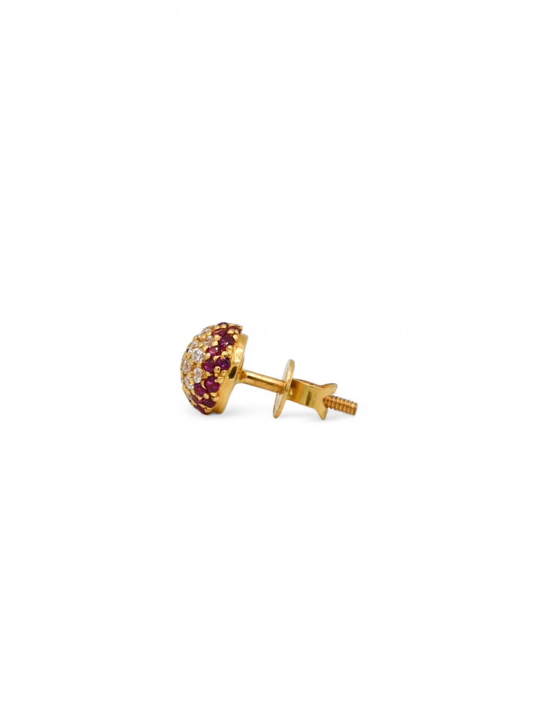 22ct Gold Pink CZ Stud Earrings - Roop Darshan