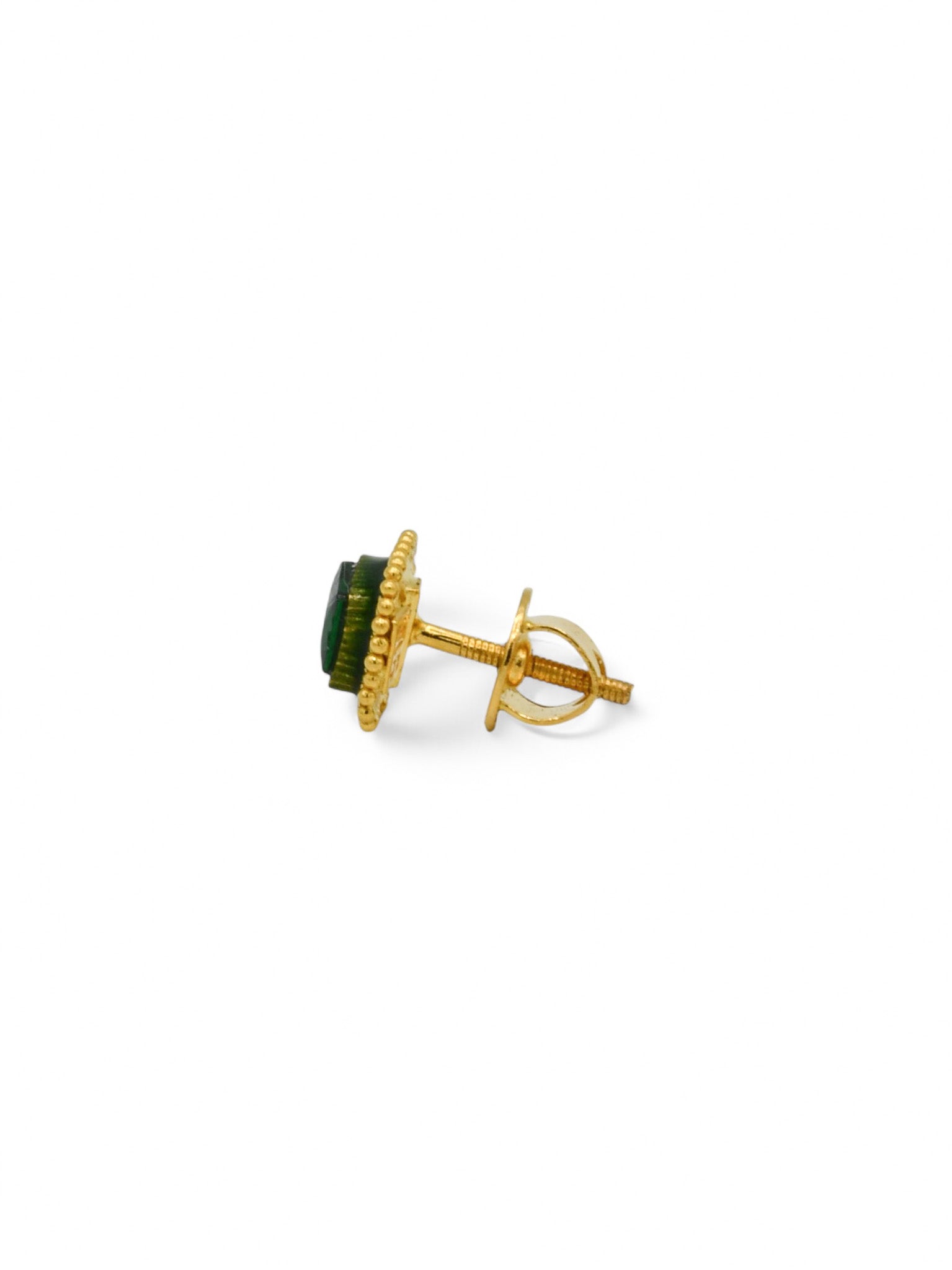 22ct Gold Minakari CZ Stud Earrings - Roop Darshan
