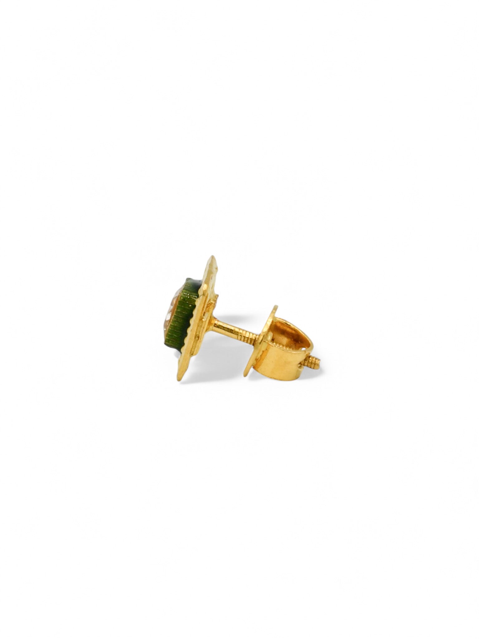 22ct Gold Kundan Minakari Stud Earrings - Roop Darshan