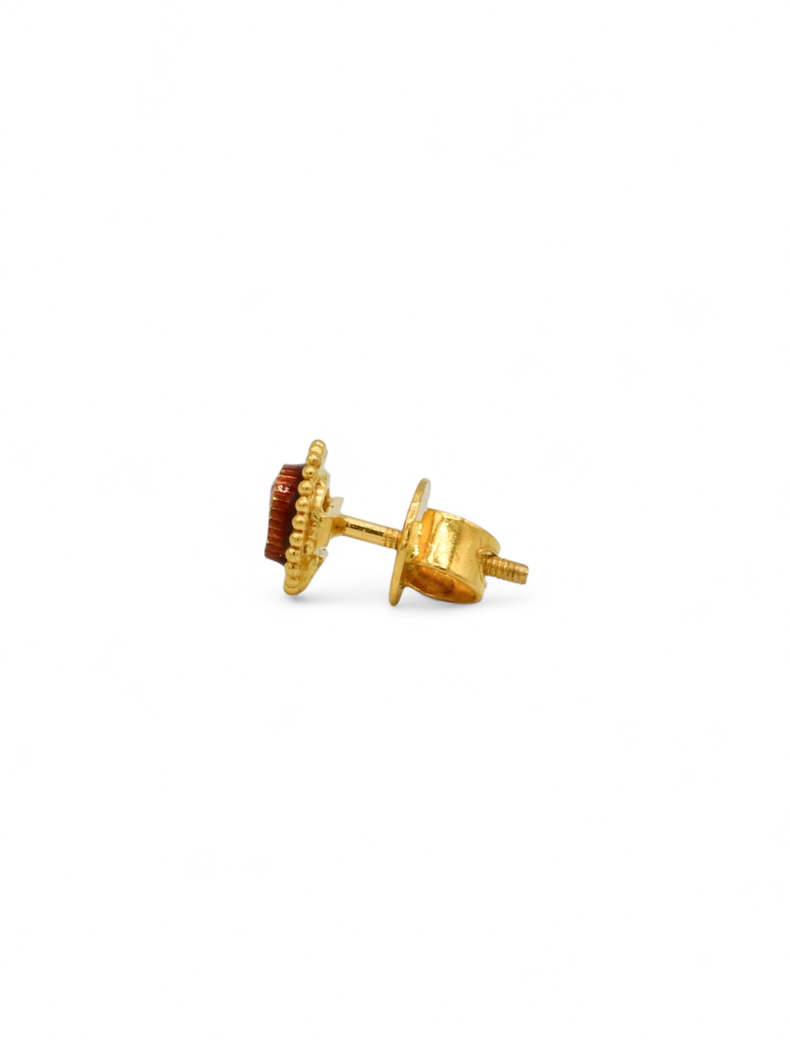 22ct Gold Minakari CZ Stud Earrings - Roop Darshan