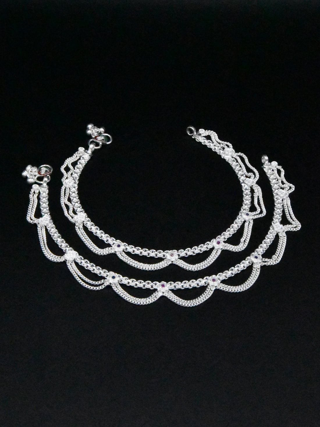 Ladies Silver Anklets - Roop Darshan