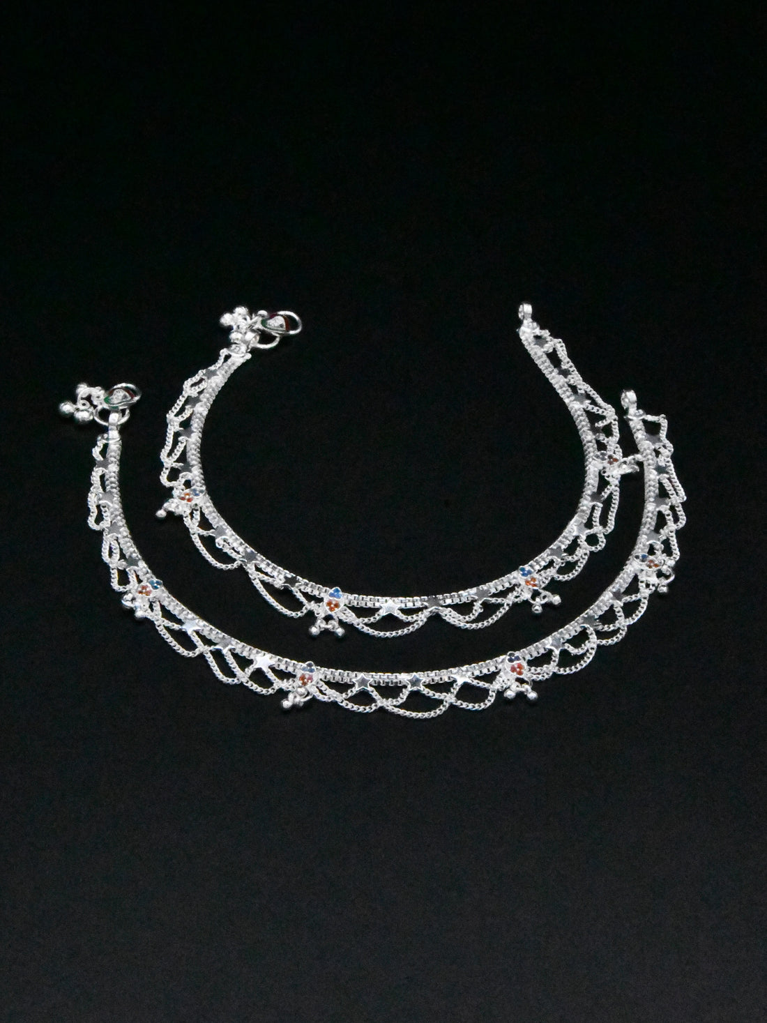 Ladies Silver Anklets - Roop Darshan