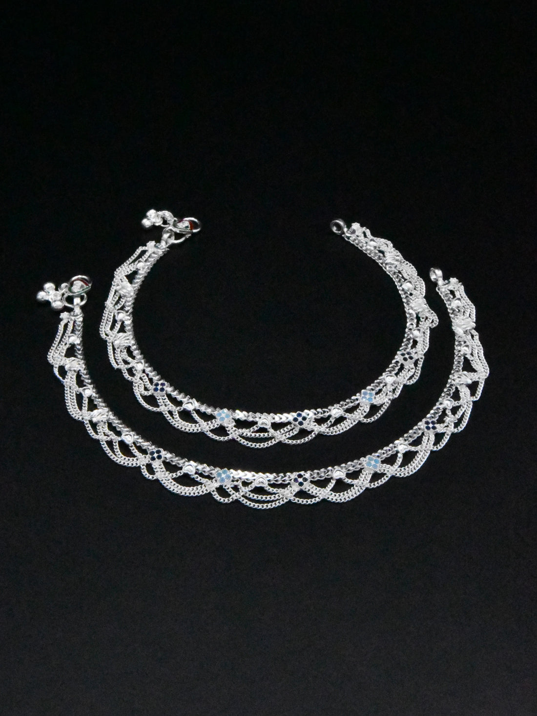 Ladies Silver Anklets - Roop Darshan