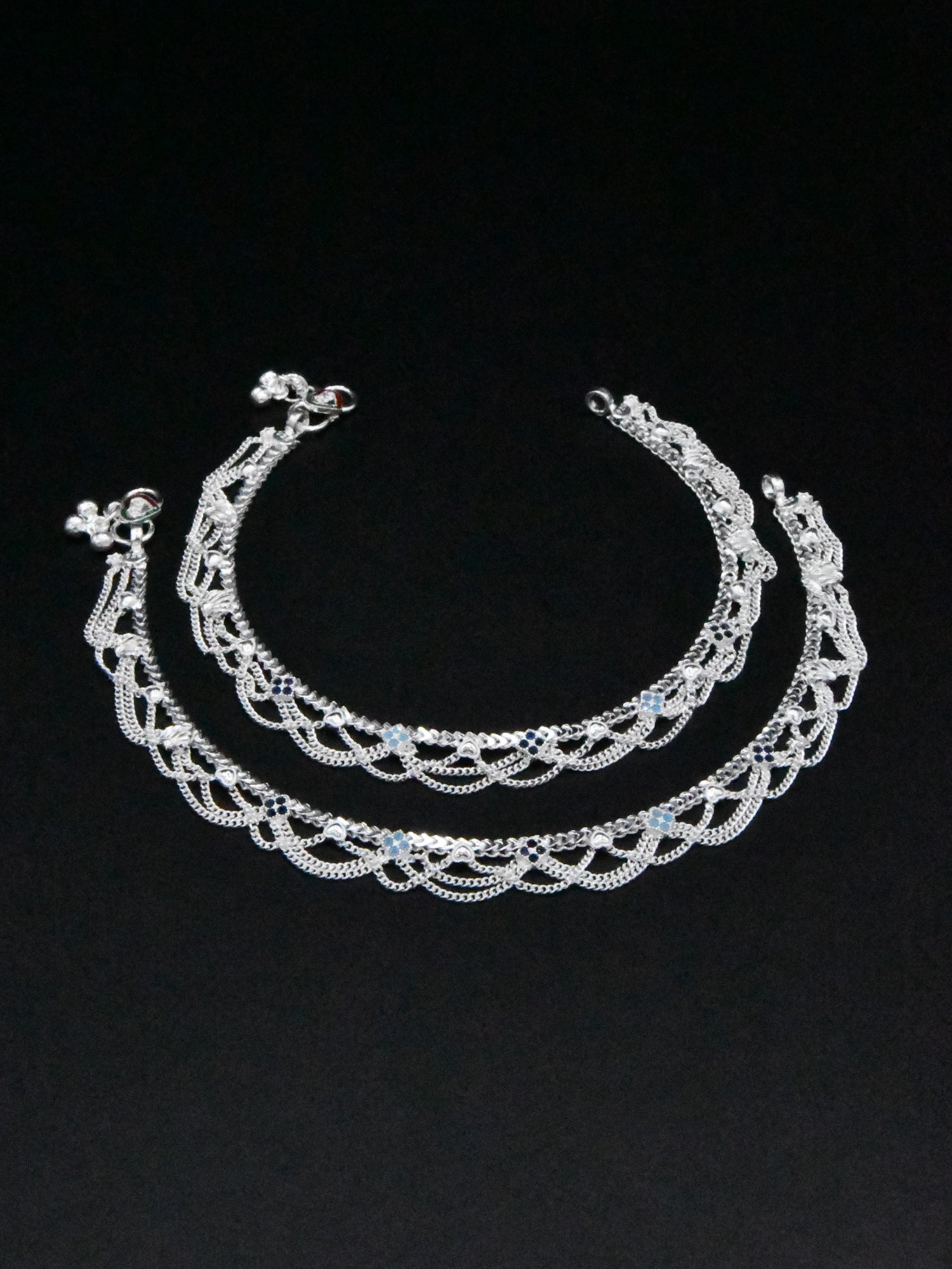Ladies Silver Anklets - Roop Darshan