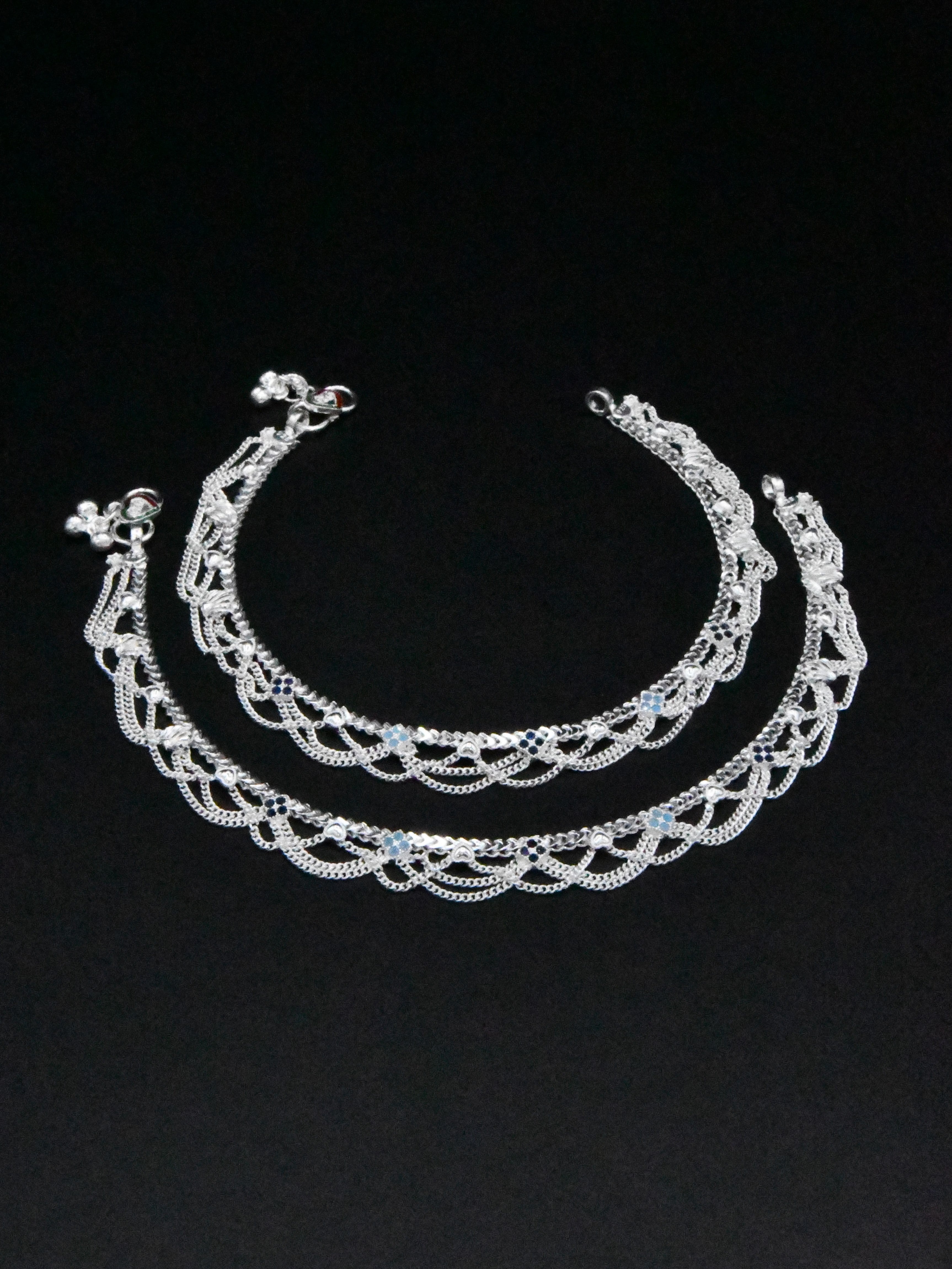 Ladies Silver Anklets - Roop Darshan