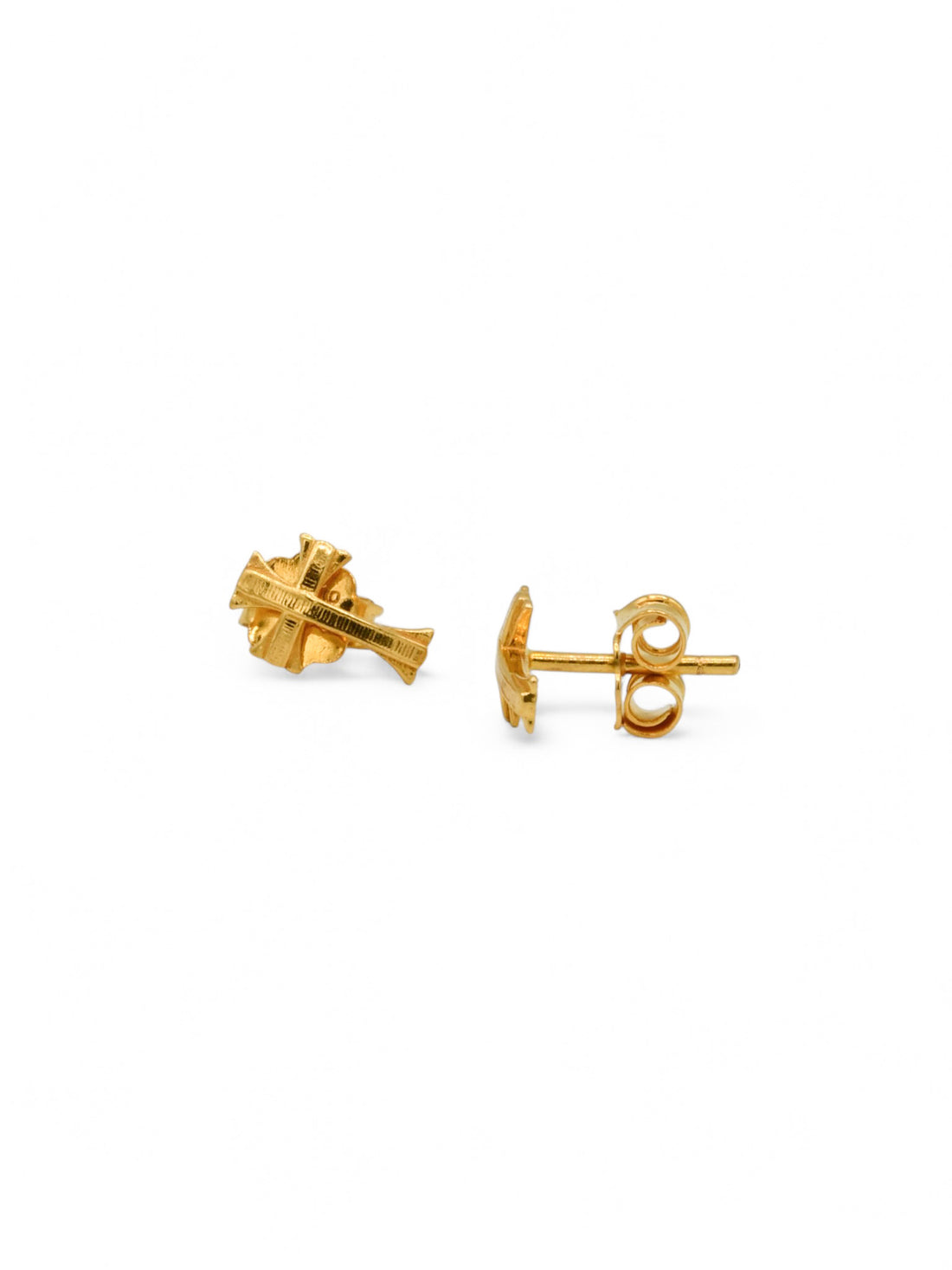 22ct Gold Cross Stud Earrings