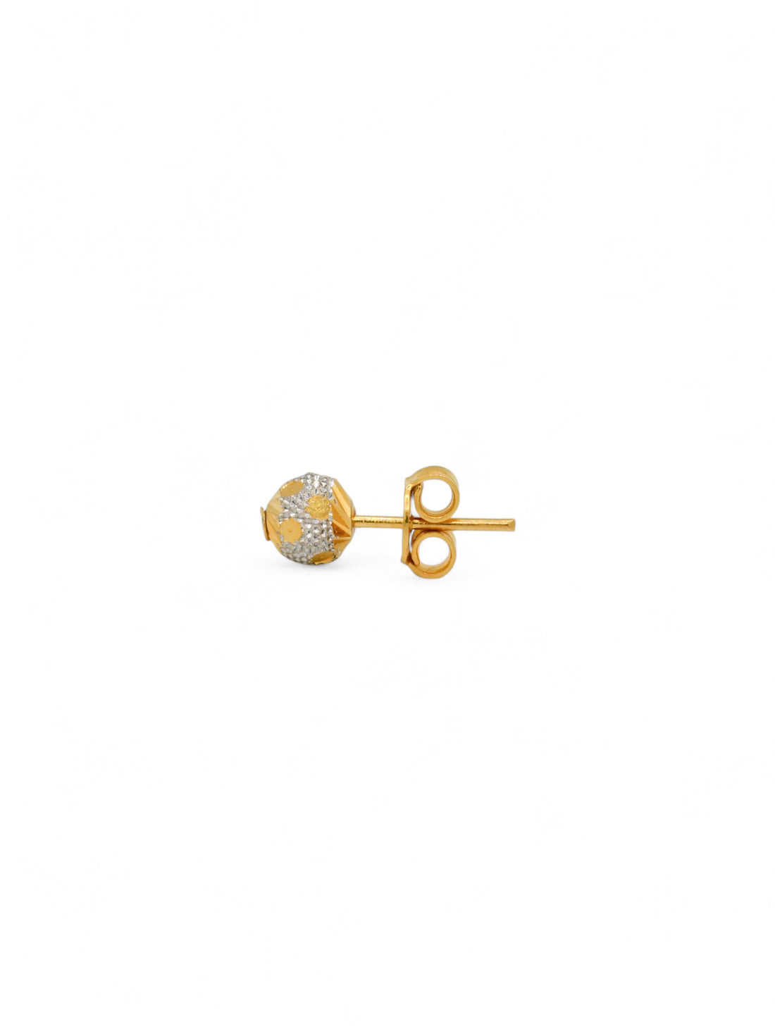 22ct Gold Two Tone Ball Stud Earrings - Roop Darshan