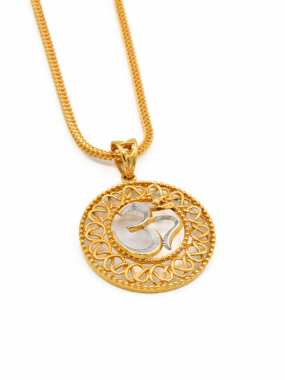 22ct Gold Two Tone Om Pendant - Roop Darshan