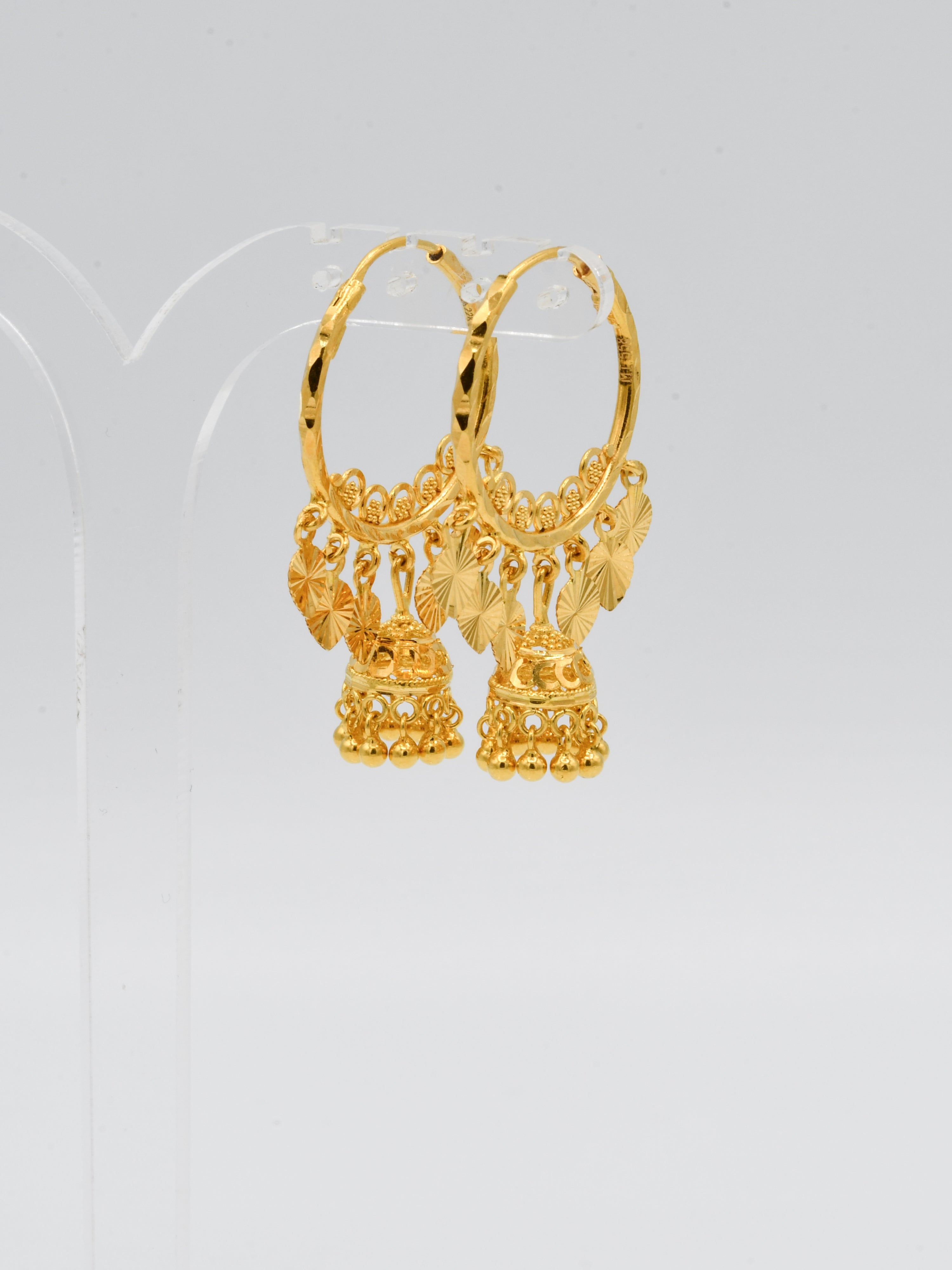 22ct Gold Jhumki Bali - Roop Darshan