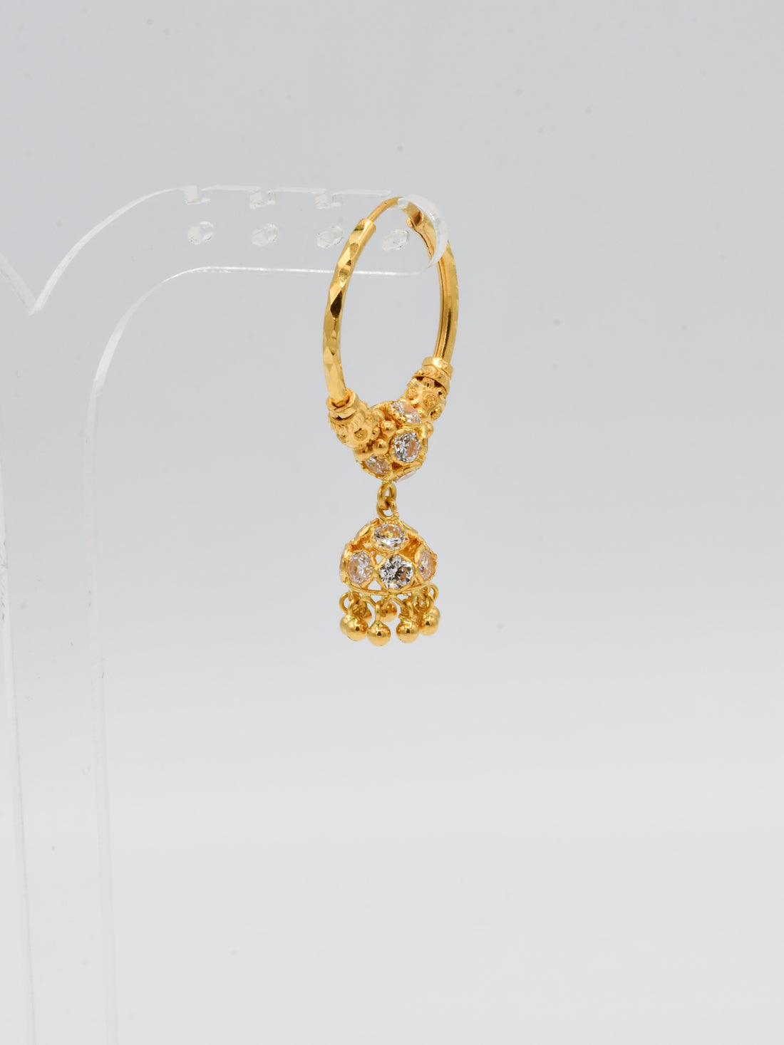 22ct Gold CZ Ball Jhumki Bali - Roop Darshan