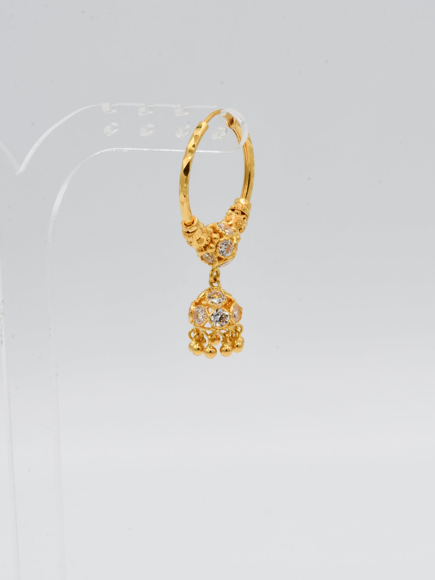 22ct Gold CZ Ball Jhumki Bali