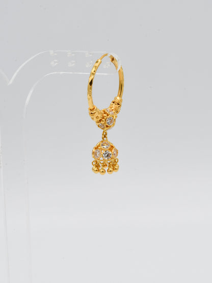 22ct Gold CZ Ball Jhumki Bali
