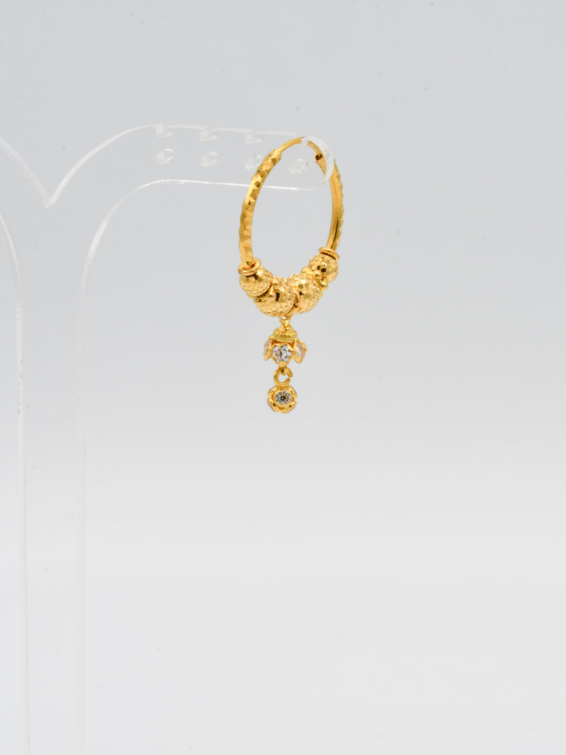 22ct Gold CZ Ball Bali