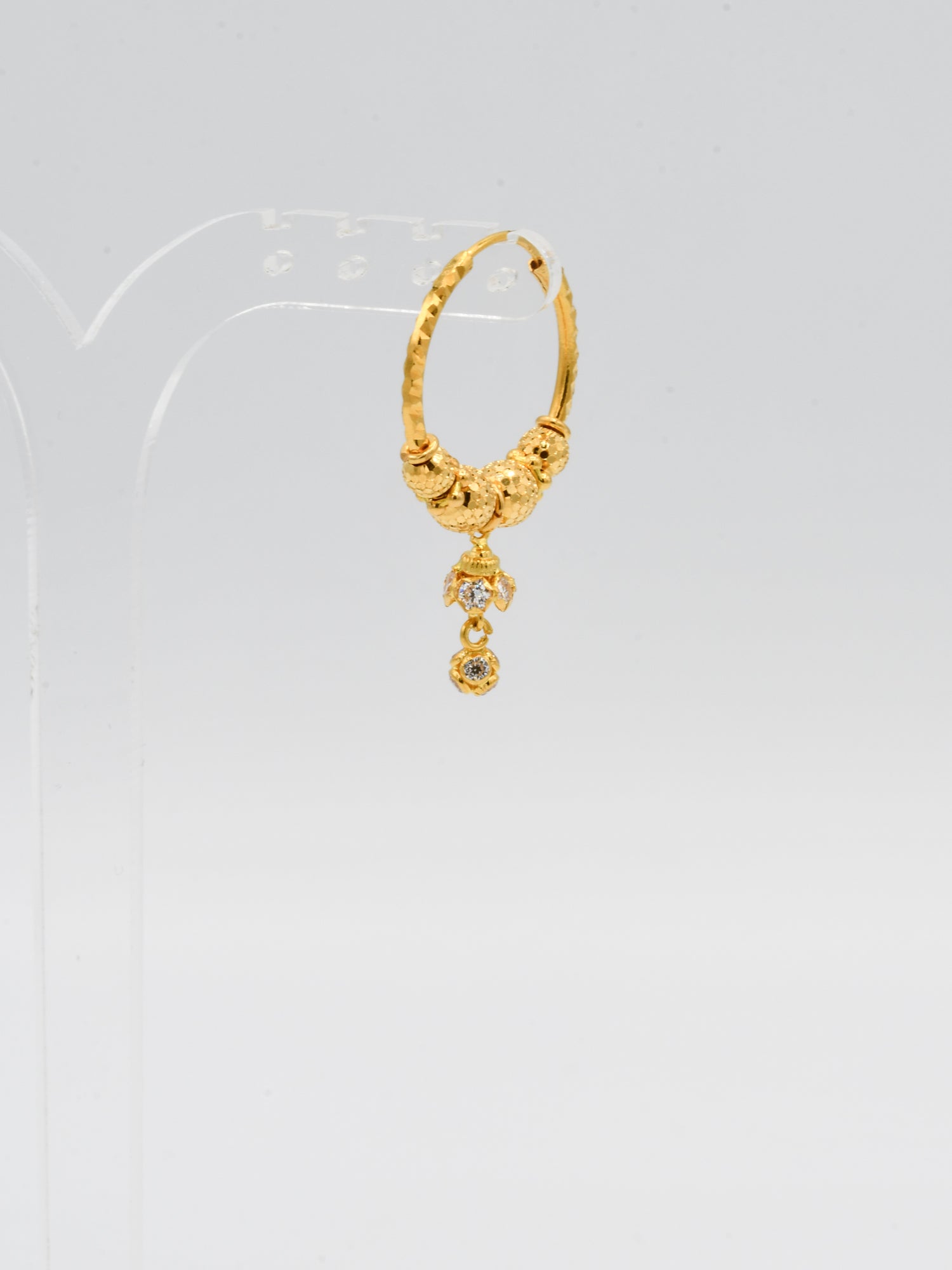 22ct Gold CZ Ball Bali