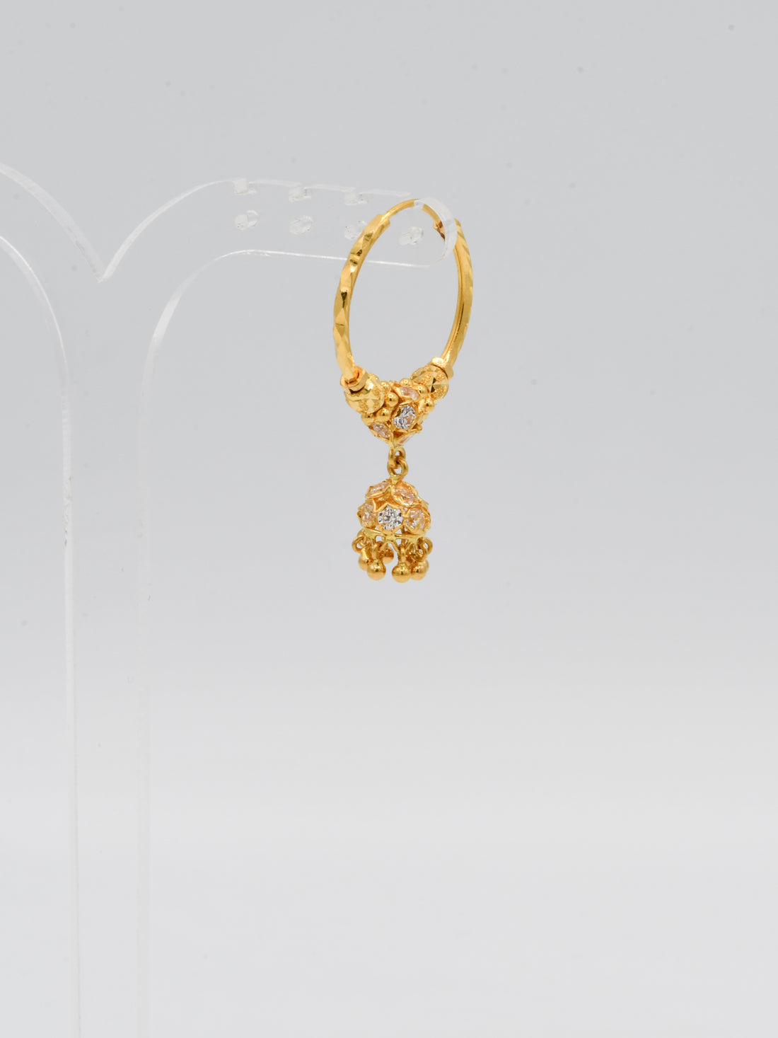 22ct Gold CZ Ball Jhumki Bali