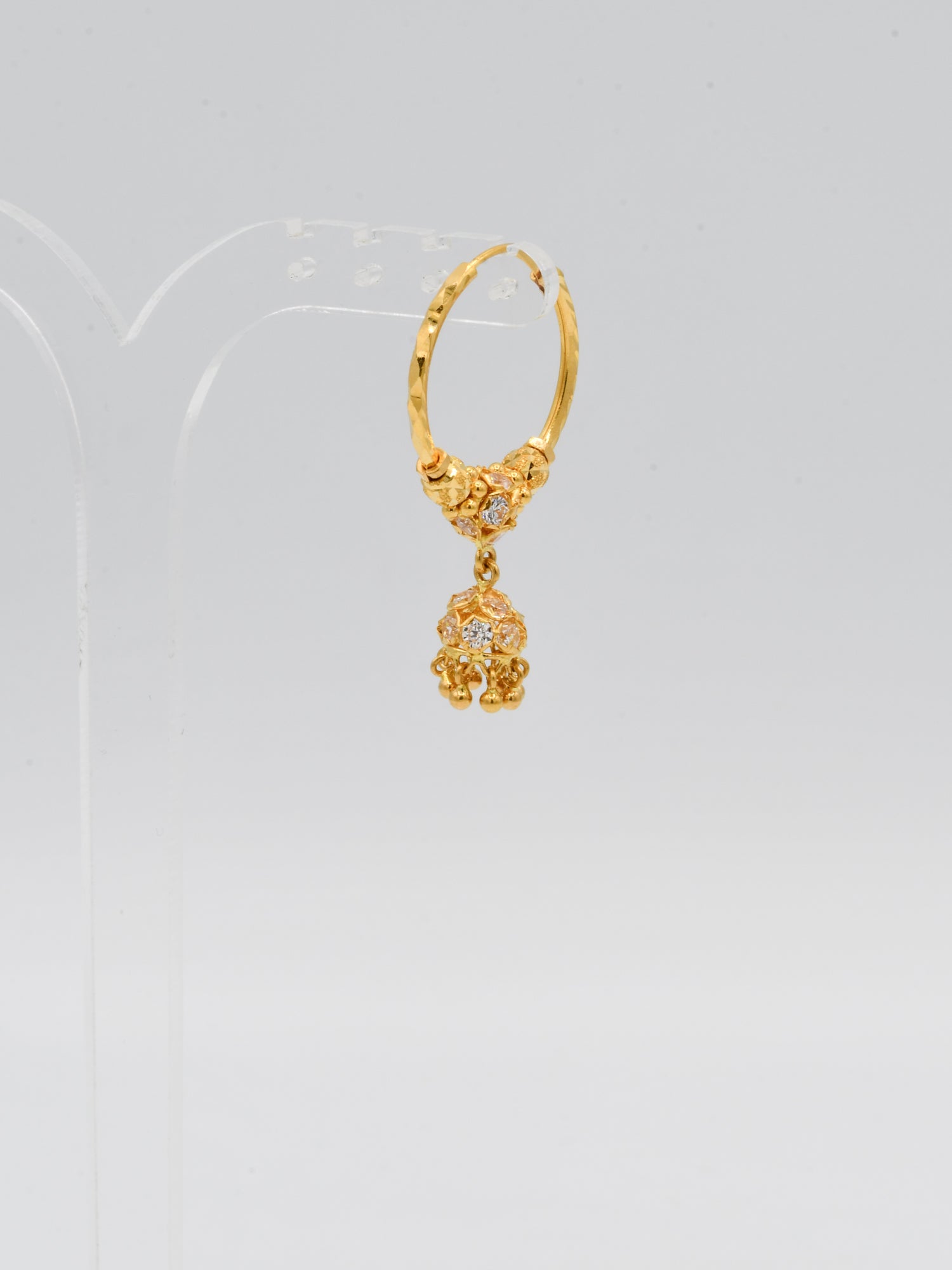 22ct Gold CZ Ball Jhumki Bali
