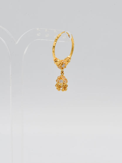 22ct Gold CZ Ball Jhumki Bali