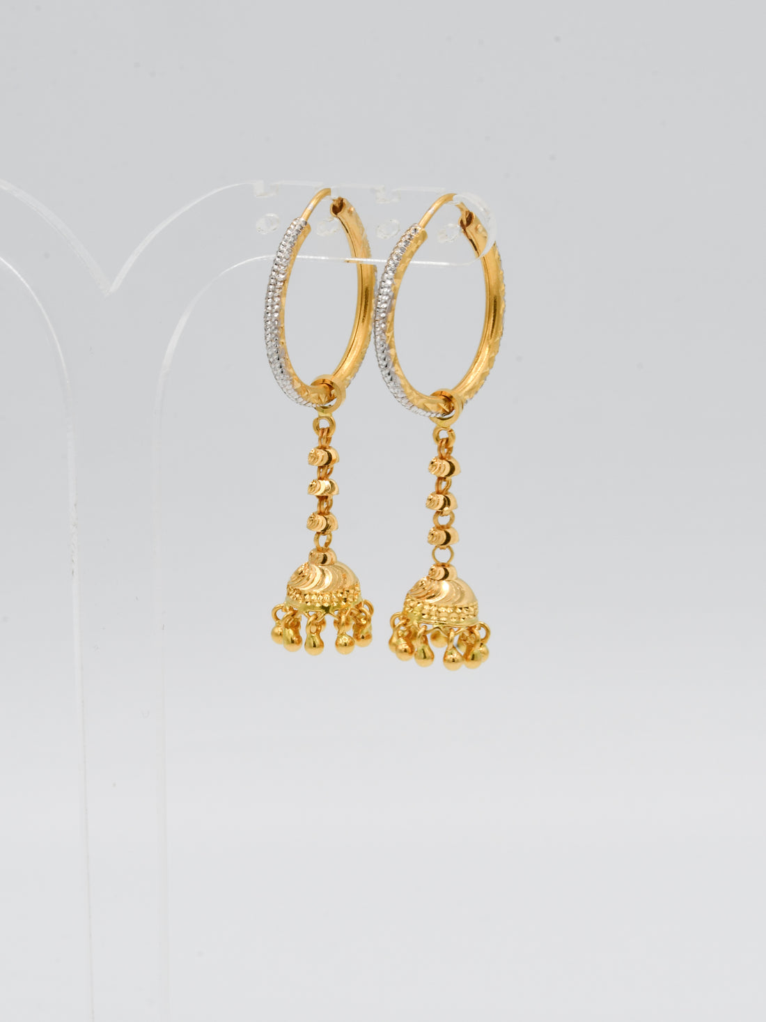 22ct Gold Two Tone Jhumki Bali