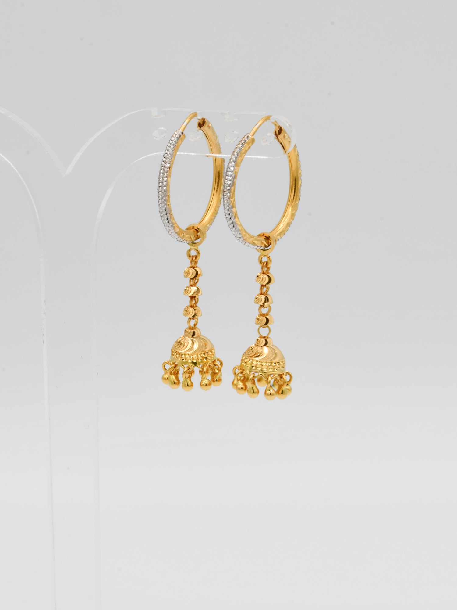 22ct Gold Two Tone Jhumki Bali