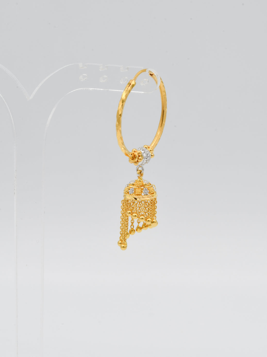 22ct Gold Two Tone Ball Jhumki Bali