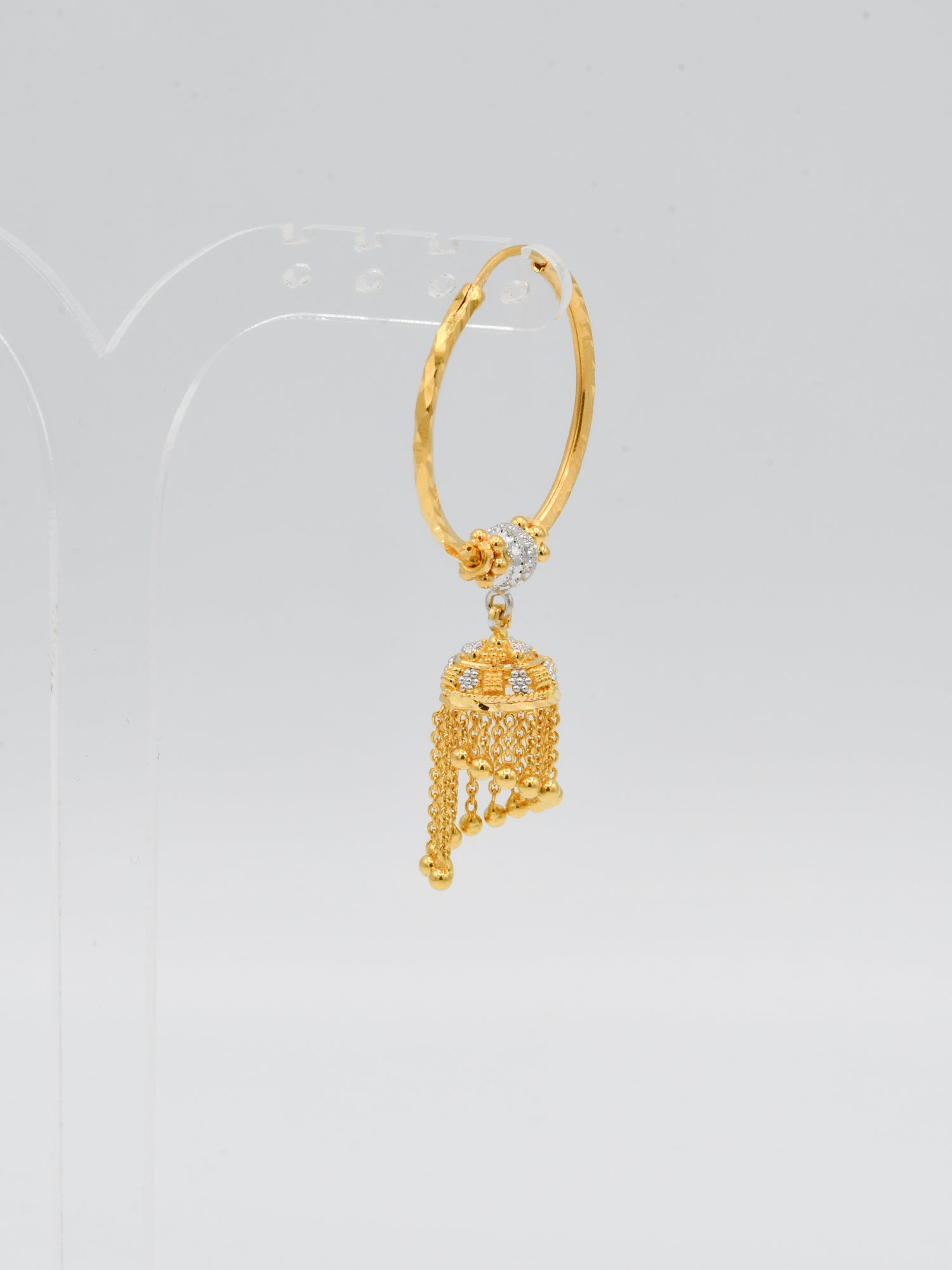 22ct Gold Two Tone Ball Jhumki Bali
