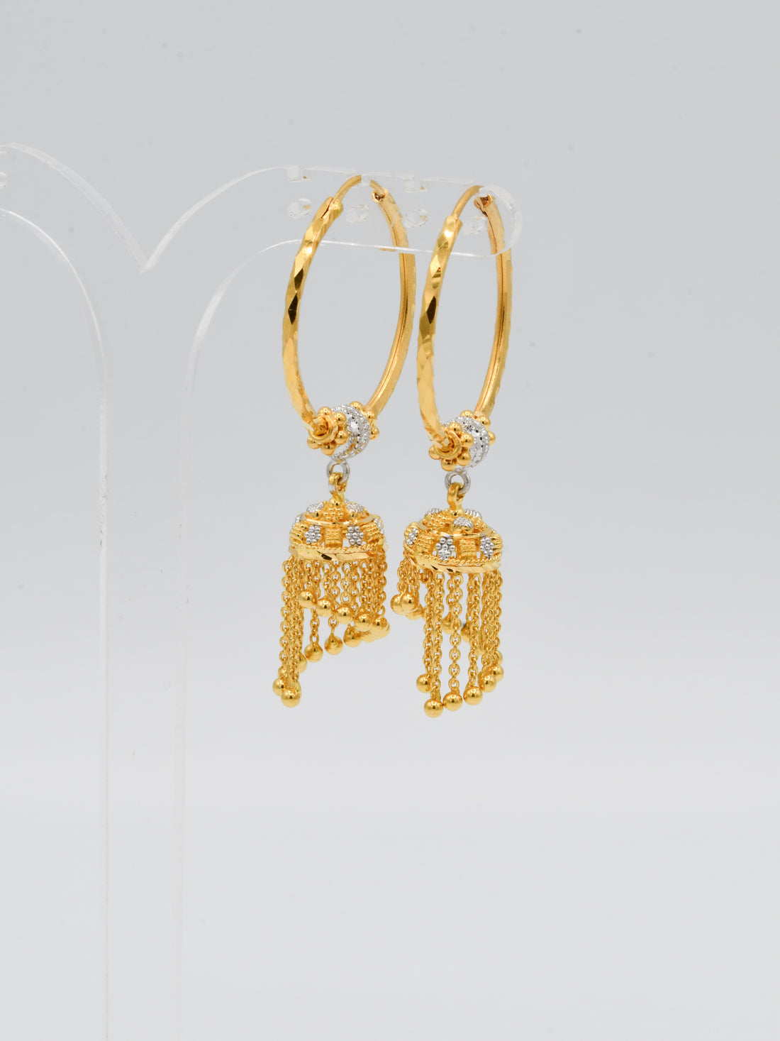 22ct Gold Two Tone Ball Jhumki Bali