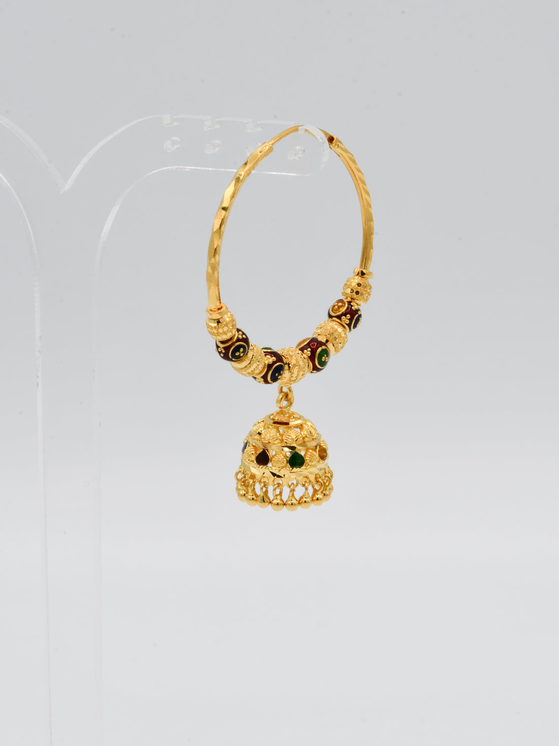 22ct Gold Minakari Ball Jhumki Bali