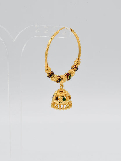 22ct Gold Minakari Ball Jhumki Bali