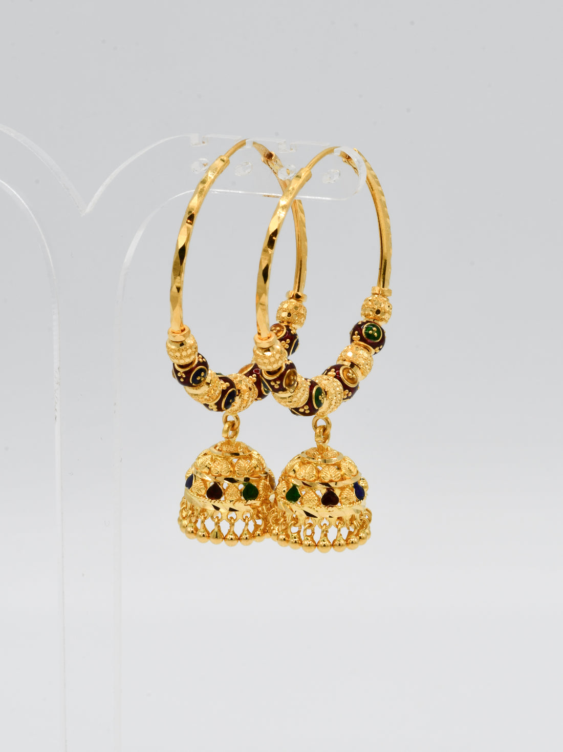 22ct Gold Minakari Ball Jhumki Bali