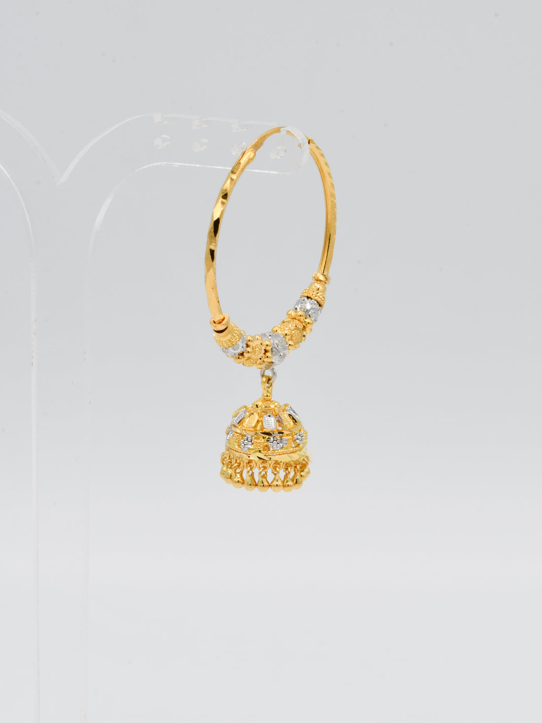 22ct Gold Two Tone Ball Jhumki Bali