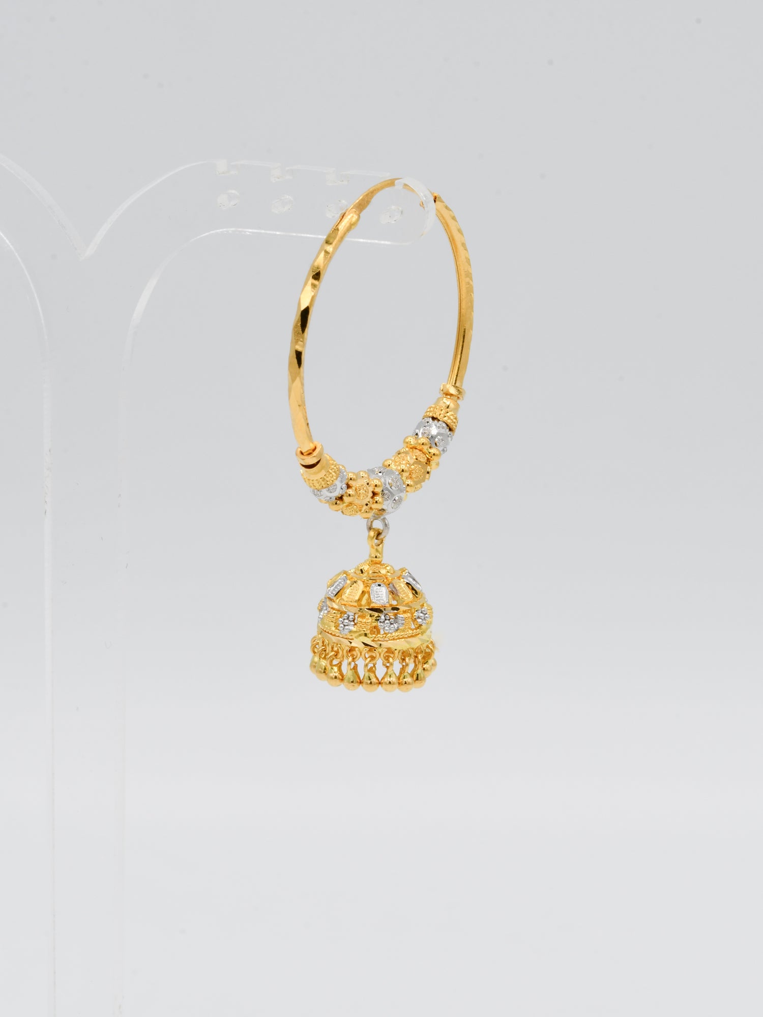 22ct Gold Two Tone Ball Jhumki Bali
