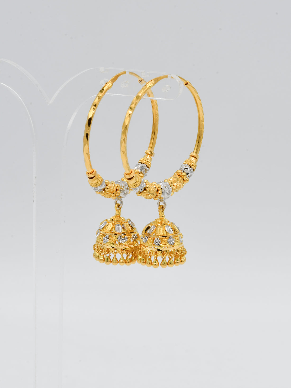 22ct Gold Two Tone Ball Jhumki Bali