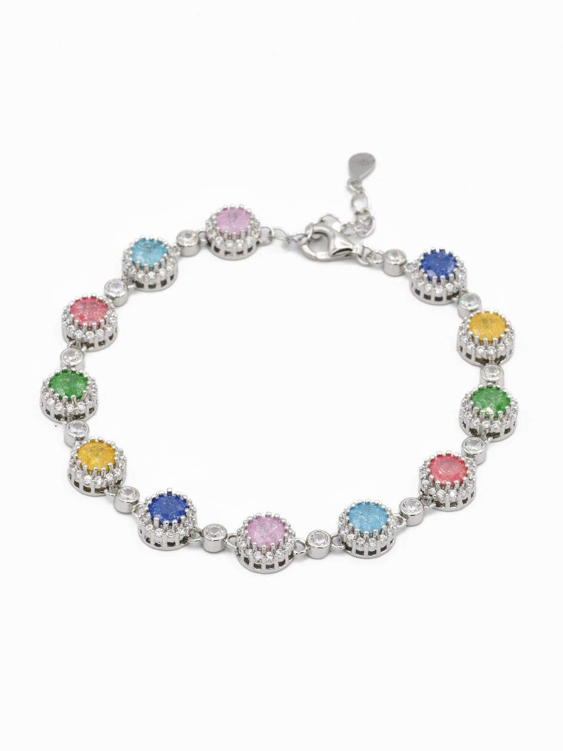 Silver Multi CZ Ladies Bracelet - Roop Darshan