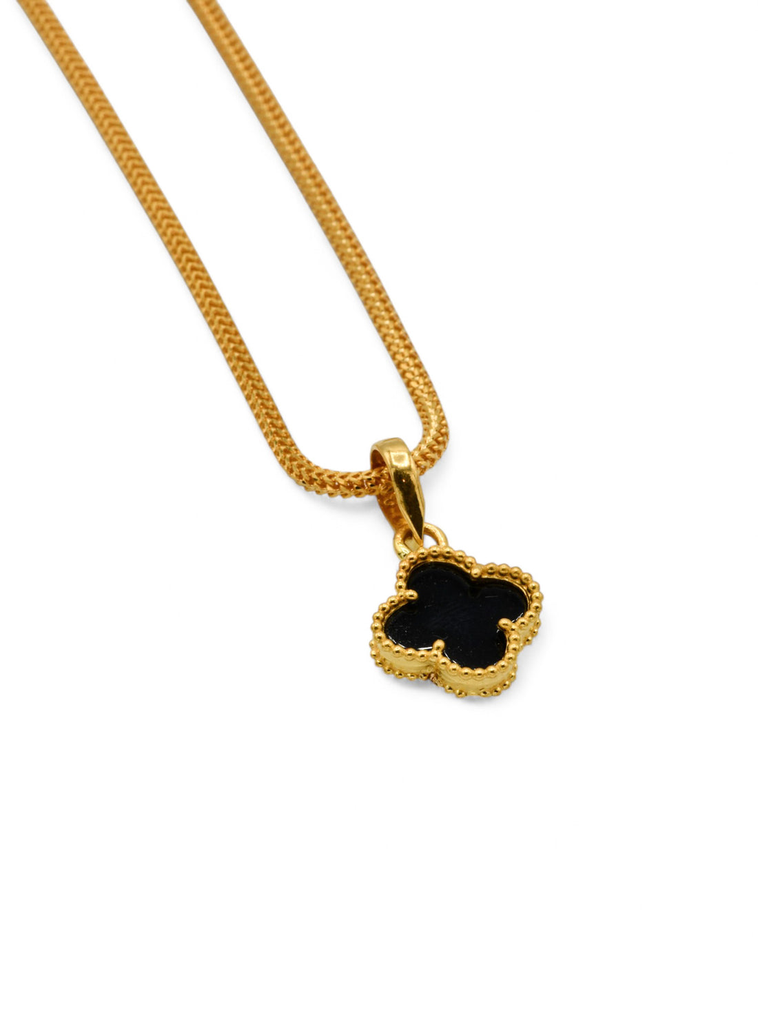 22ct Gold Black Flower Pendant