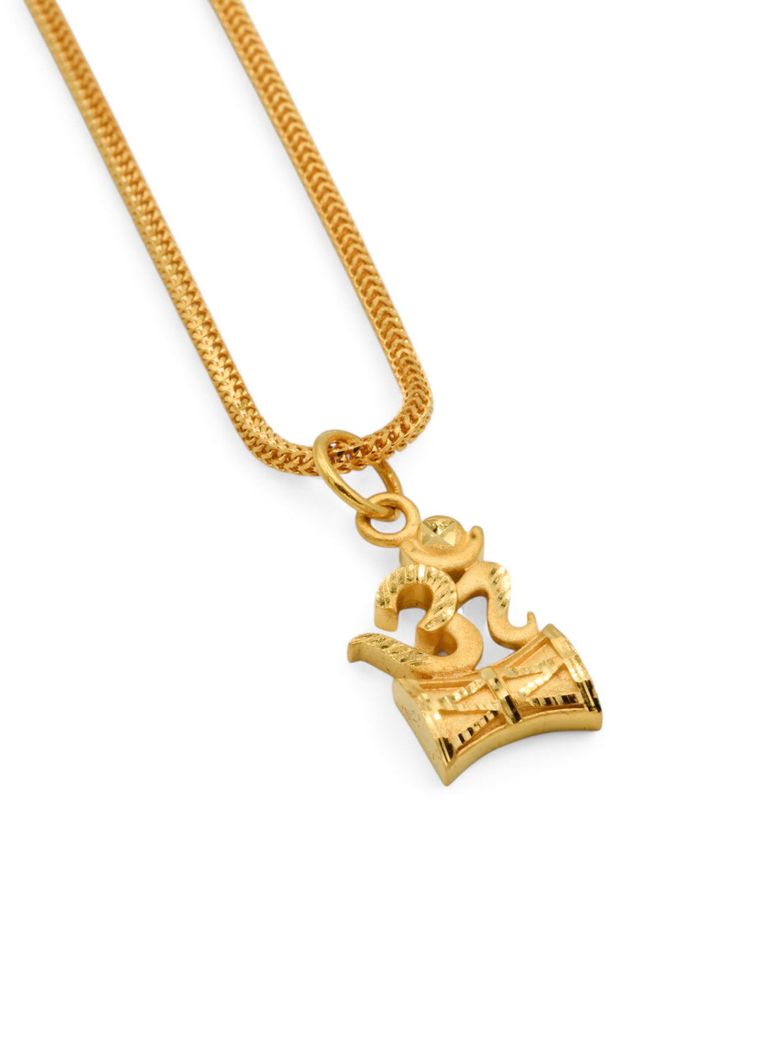 22ct Gold Om Damru Pendant - Roop Darshan