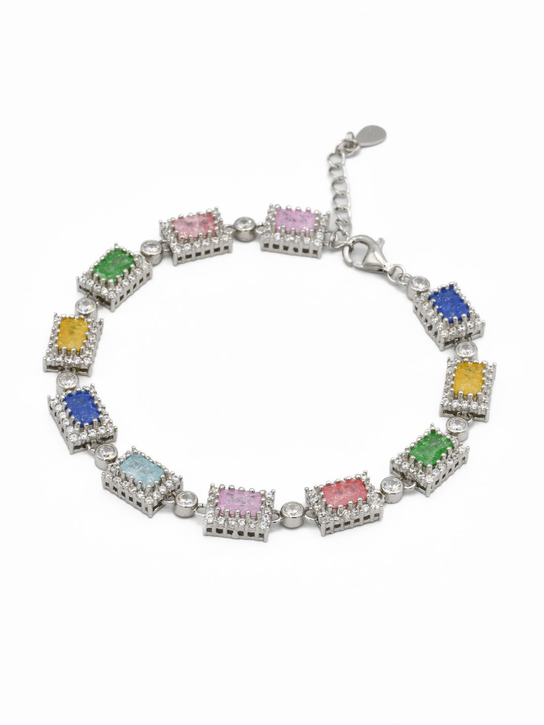 Silver Multi CZ Ladies Bracelet - Roop Darshan